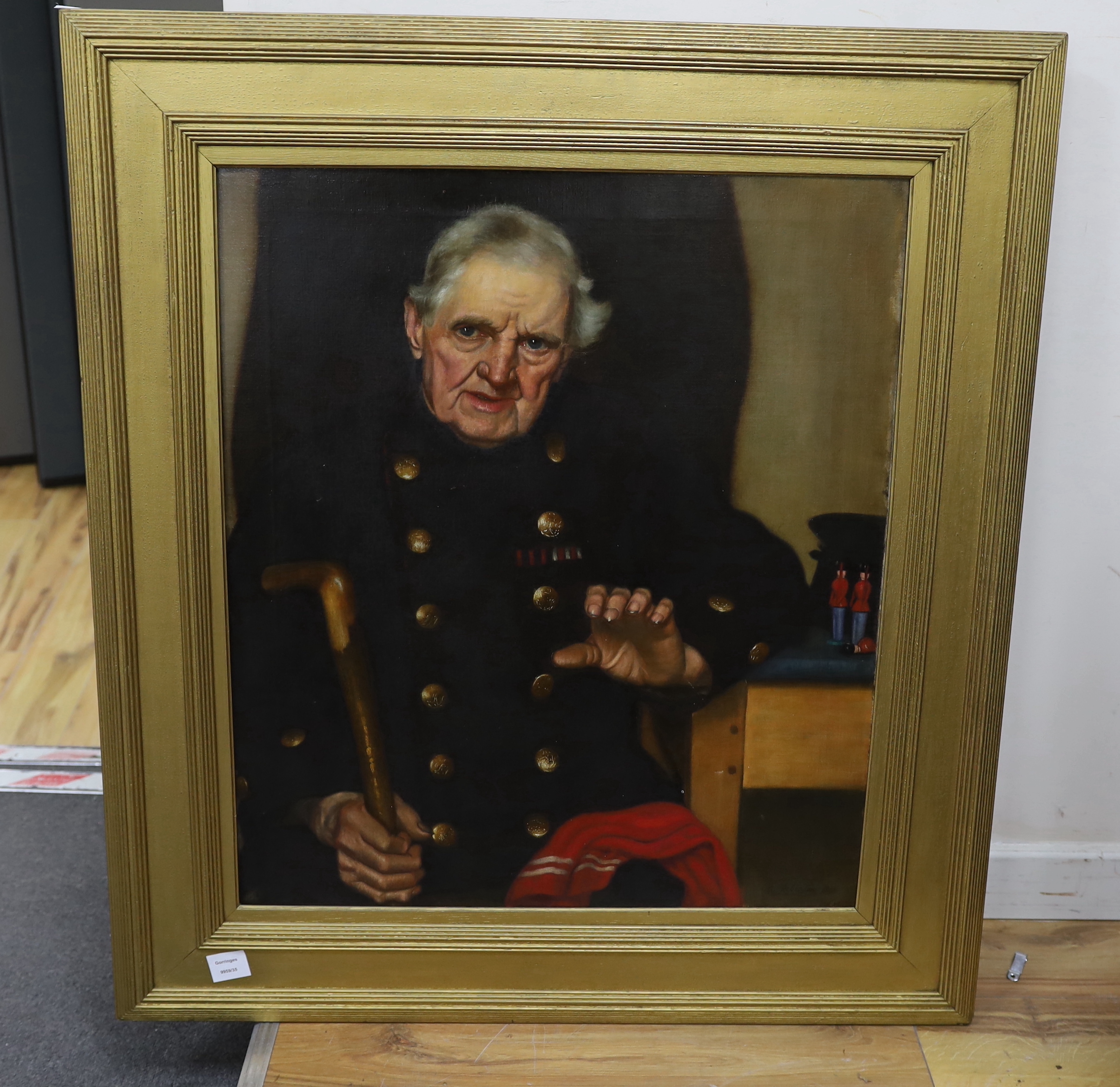 A. Robinson, oil on canvas, Portrait of a Chelsea Pensioner, signed and dated 1894, 74 x 64cm